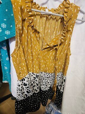 THML Sleeveless Ruffle Dress XS Multicolor - 25% Off When You Bundle 5+ Items!